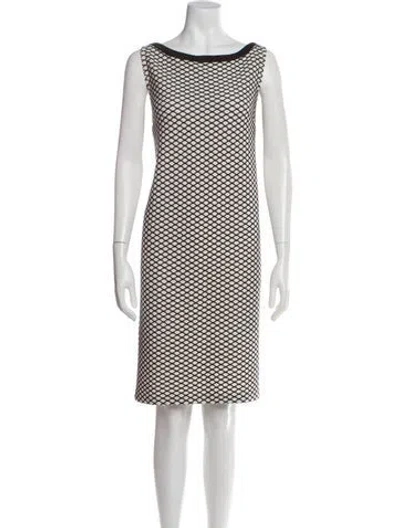 Pre-owned St John Printed Knee-length Dress In Neutral