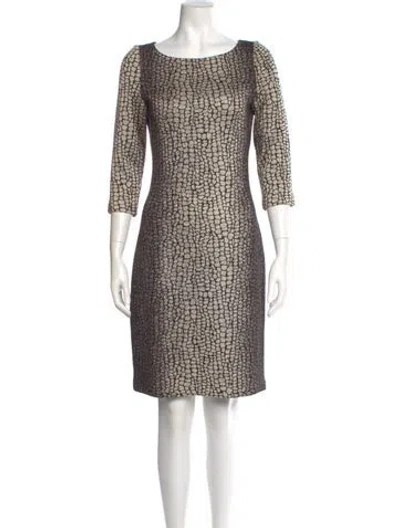 Pre-owned St John Printed Knee-length Dress In Neutral