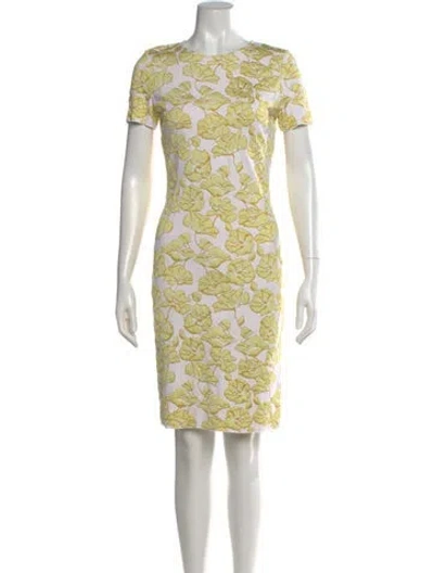 Pre-owned St John Printed Knee-length Dress In Neutral