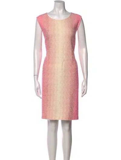 Pre-owned St John Printed Knee-length Dress In Neutral