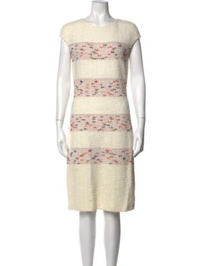 Pre-owned St John Printed Knee-length Dress In Neutral