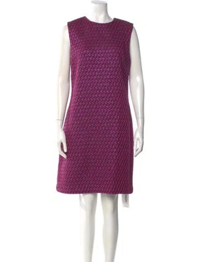 Pre-owned St John Printed Knee-length Dress In Pink