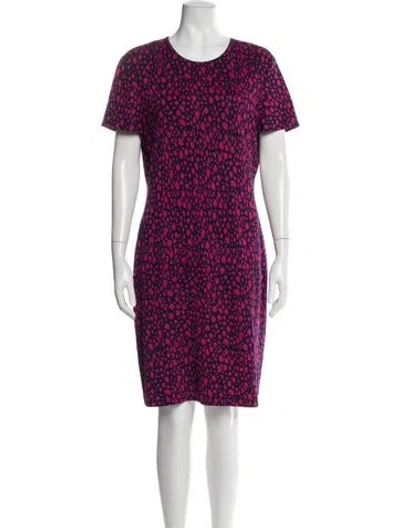 Pre-owned St John Printed Knee-length Dress In Pink