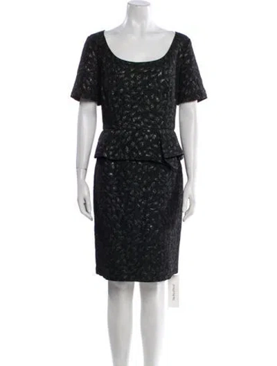 Pre-owned St John Printed Knee-length Dress In Red