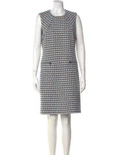 Pre-owned St John Printed Knee-length Dress W/ Tags In Black