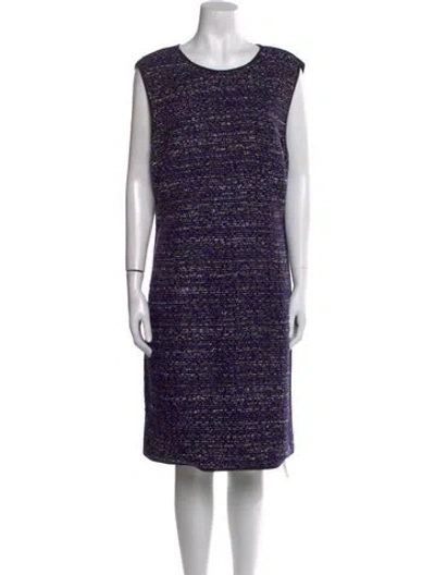 Pre-owned St John Printed Knee-length Dress W/ Tags In Blue