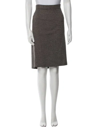 Pre-owned St John Printed Knee-length Skirt In Black