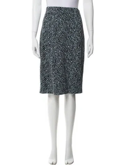 Pre-owned St John Printed Knee-length Skirt In Blue