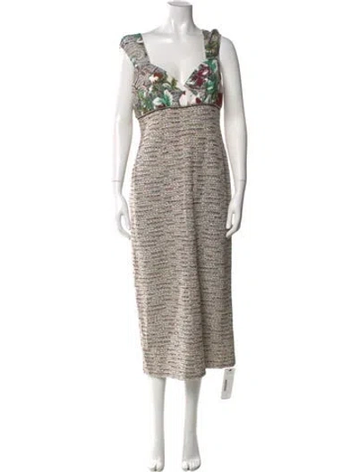 Pre-owned St John Printed Long Dress