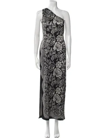 Pre-owned St John Printed Long Dress In Multi