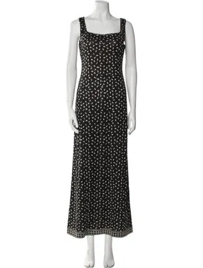 Pre-owned St John Printed Long Dress In Multi
