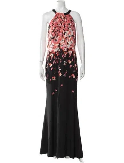Pre-owned St John Printed Long Dress In Multi
