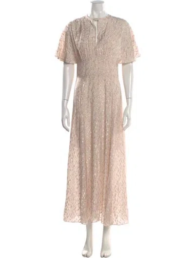 Pre-owned St John Printed Long Dress In Multi