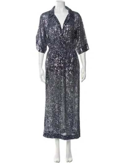 Pre-owned St John Printed Long Dress W/ Tags