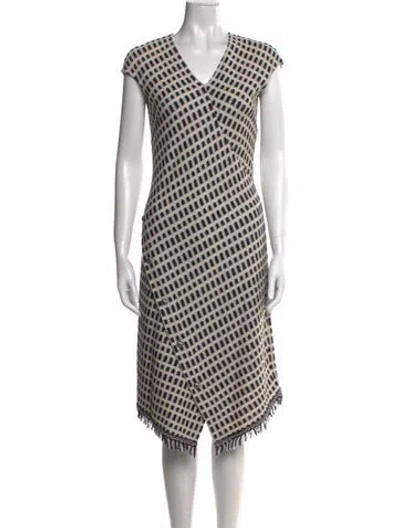 Pre-owned St John Printed Midi Length Dress