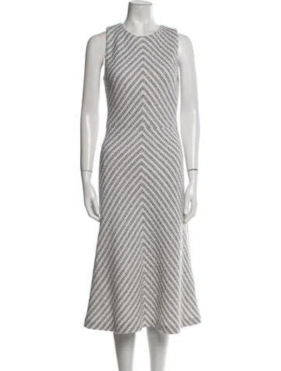 Pre-owned St John Printed Midi Length Dress In Multi