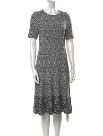 Pre-owned St John Printed Midi Length Dress In Multi