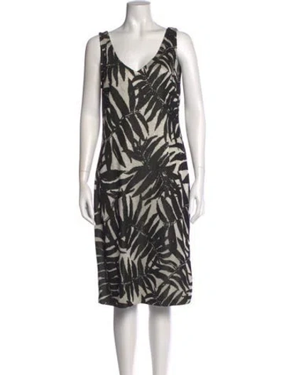 Pre-owned St John Printed Midi Length Dress In Multi