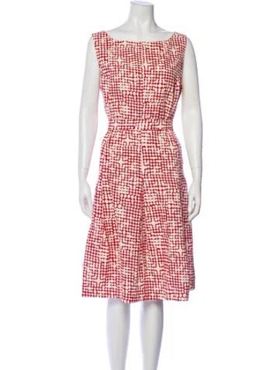 Pre-owned St John Printed Midi Length Dress In Multi
