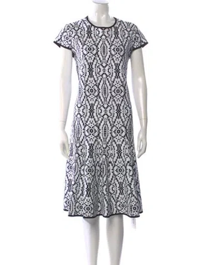 Pre-owned St John Printed Midi Length Dress In Multi