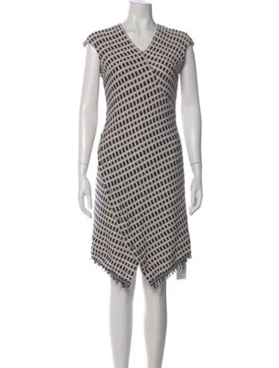 Pre-owned St John Printed Midi Length Dress In Multi