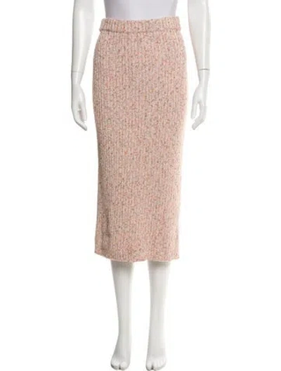 Pre-owned St John Printed Midi Length Skirt In Pink
