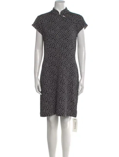 Pre-owned St John Printed Mini Dress In Black