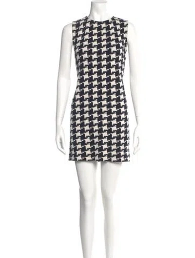 Pre-owned St John Printed Mini Dress In Black