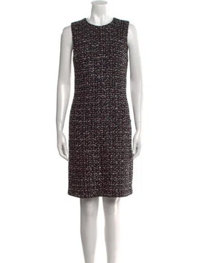 Pre-owned St John Printed Mini Dress In Black