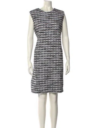 Pre-owned St John Printed Mini Dress In Black