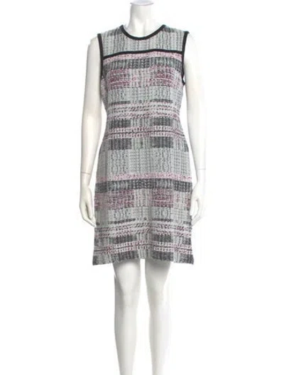 Pre-owned St John Printed Mini Dress In Black