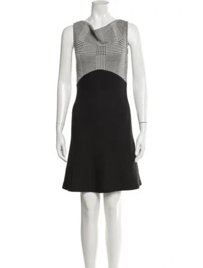 Pre-owned St John Printed Mini Dress In Black