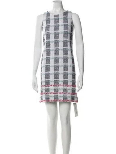 Pre-owned St John Printed Mini Dress In Blue
