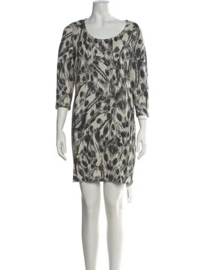 Pre-owned St John Printed Mini Dress In Neutral