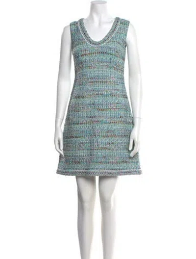 Pre-owned St John Printed Mini Dress W/ Tags In Blue