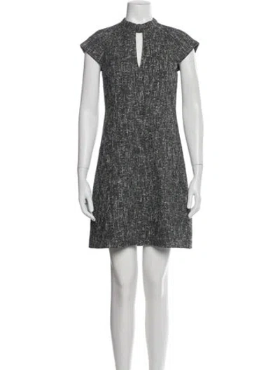 Pre-owned St John Printed Mini Dress In White