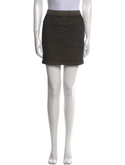 Pre-owned St John Printed Mini Skirt In Multi