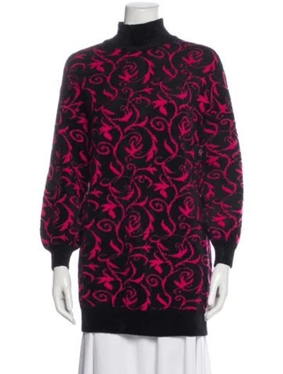 Pre-owned St John Printed Mock Neck Sweater In Multi