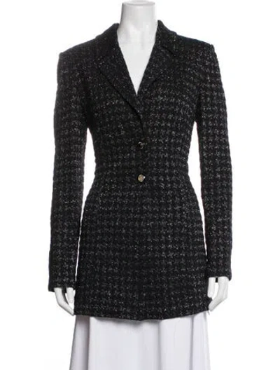 Pre-owned St John Printed Peacoat In Black
