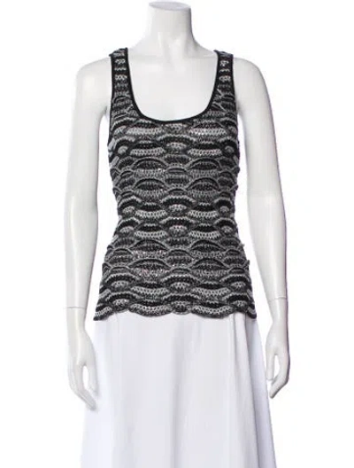 Pre-owned St John Printed Scoop Neck Sweater In Multi