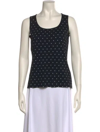 Pre-owned St John Printed Scoop Neck Top