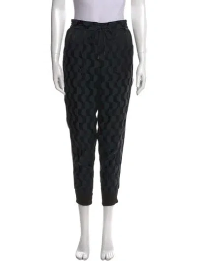 Pre-owned St John Printed Skinny Leg Pants In Black