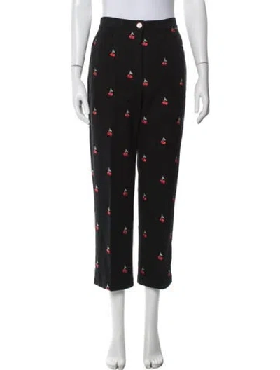 Pre-owned St John Printed Straight Leg Pants In Blue