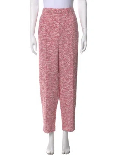 Pre-owned St John Printed Straight Leg Pants In Pink