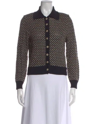 Pre-owned St John Printed Sweater In Black