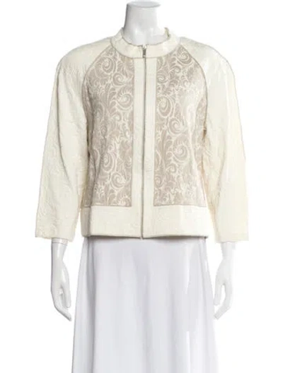 Pre-owned St John Printed Utility Jacket In Neutral