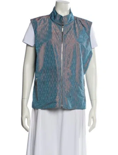 Pre-owned St John Printed Vest In Blue