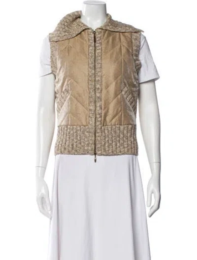 Pre-owned St John Printed Vest In Neutral
