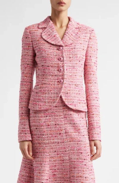 St John Rosa Notched-collar Tweed Jacket In Pink