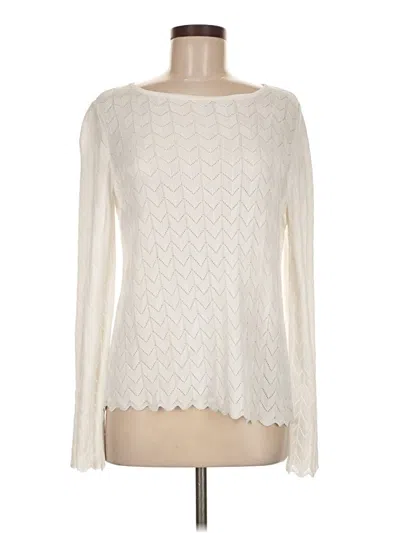 Pre-owned St John Pullover Sweater In White